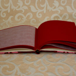 אלבום חתונה אדום יין פרגמנט לבן