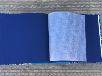 אלבום חתונה כחול ירוק עם דפים כחולים