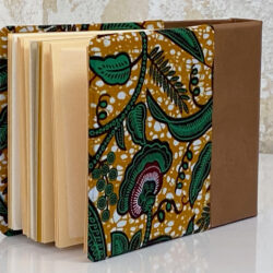 בד אפריקאי חום ירוק דפים צהובים2