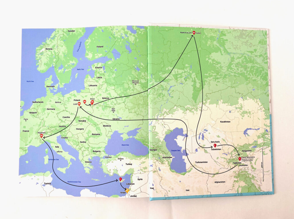 תיעוד מסלול המעברים של המשפחה